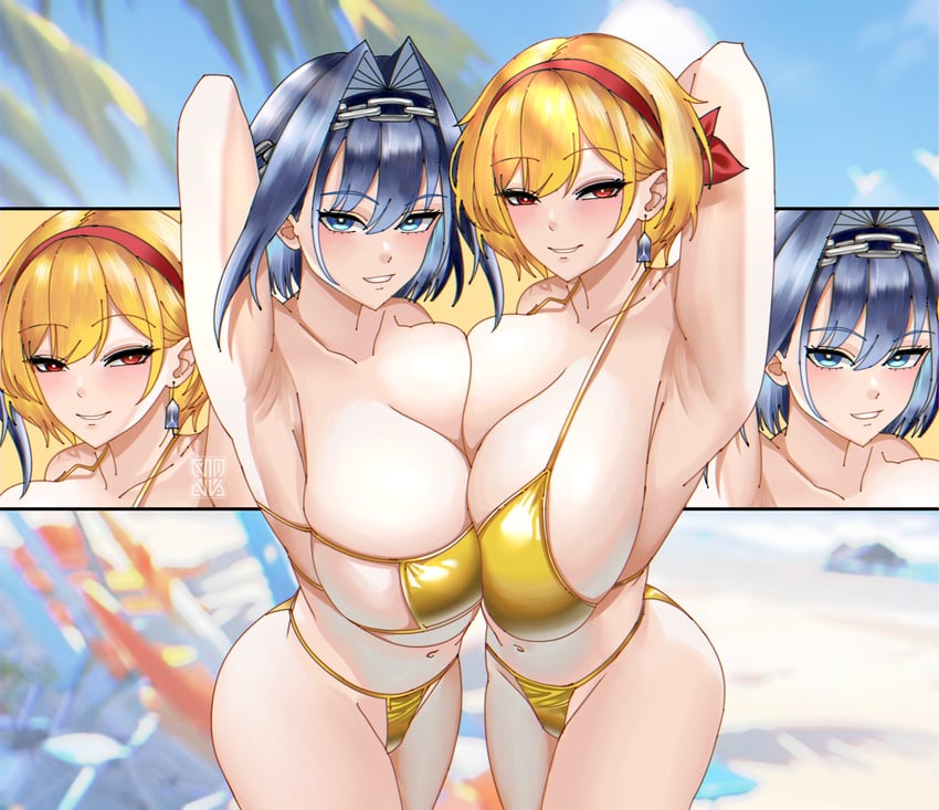 ouro kronii and kaela kovalskia (hololive and 2 more) drawn by muhammaddeny