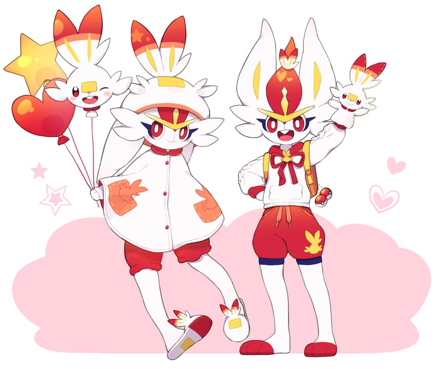 scorbunny and cinderace (pokemon) drawn by colaoud