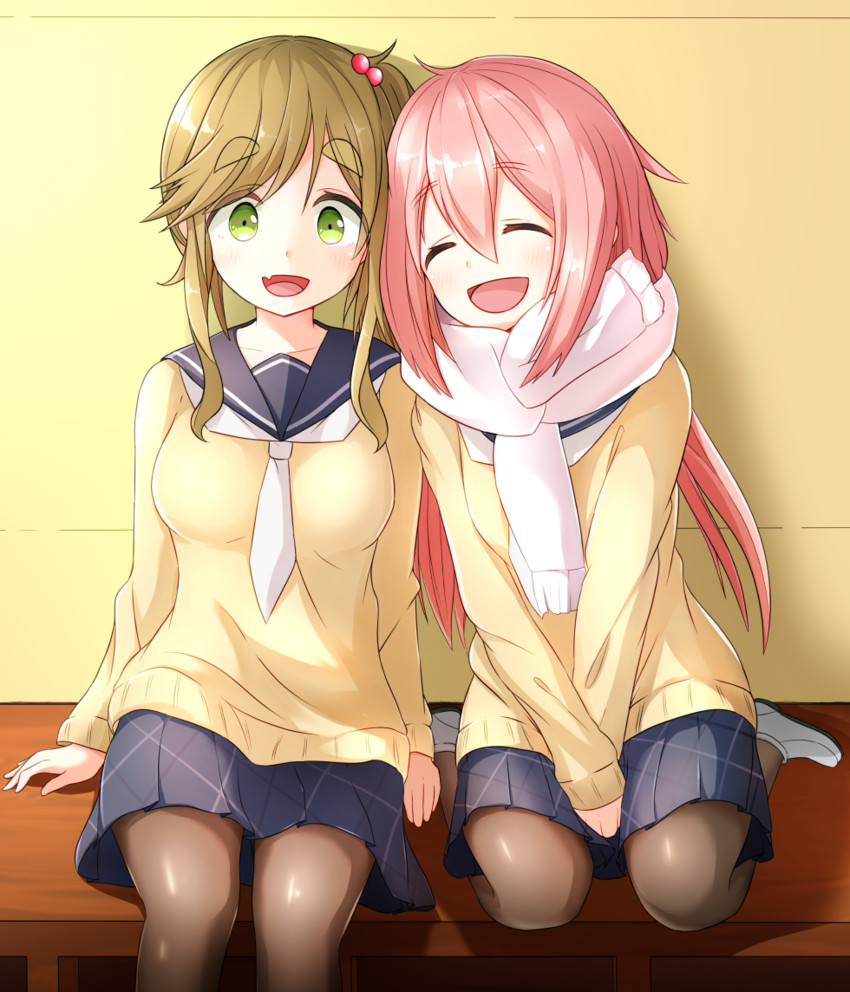 kagamihara nadeshiko and inuyama aoi (yurucamp) drawn by shishou_(doragyurosu)