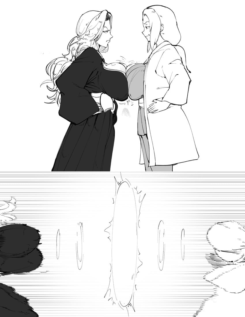 tsunade and matsumoto rangiku (naruto and 1 more) drawn by plow_(witch_parfait)