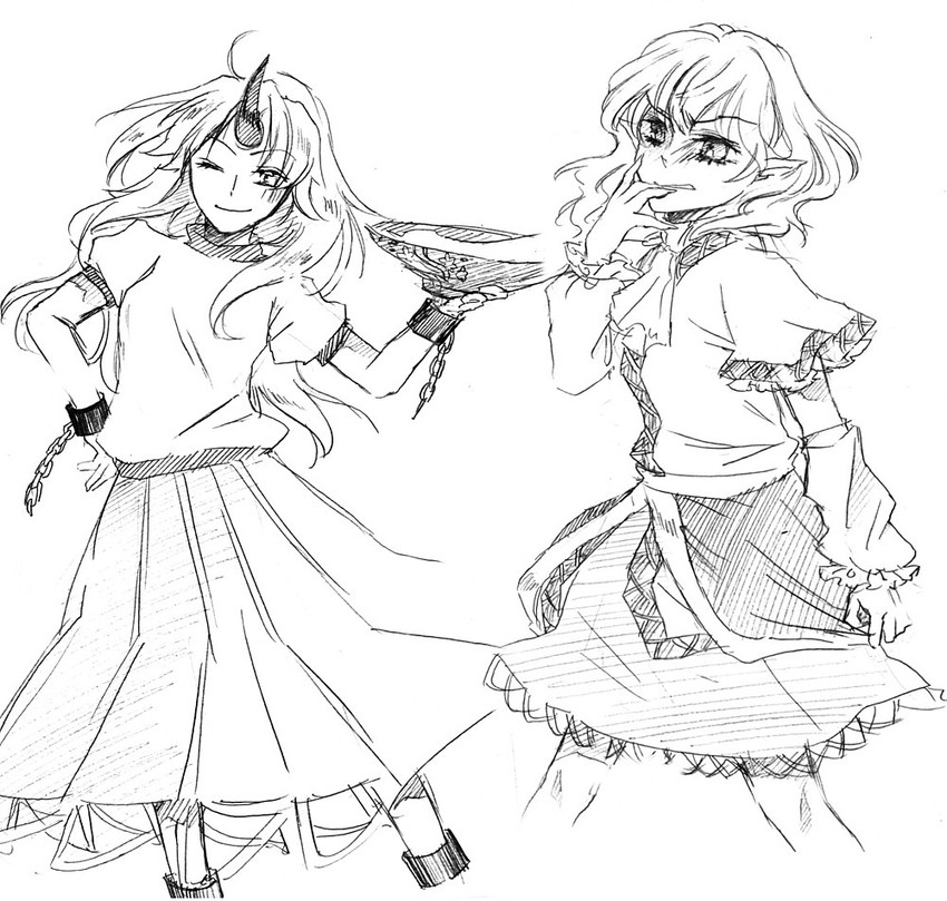 mizuhashi parsee and hoshiguma yuugi (touhou) drawn by yonu_(yonurime)