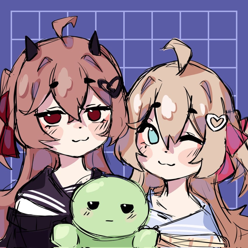 neuro-sama, evil neuro-sama, and vedal987 (vedal ai) drawn by cailmeclara