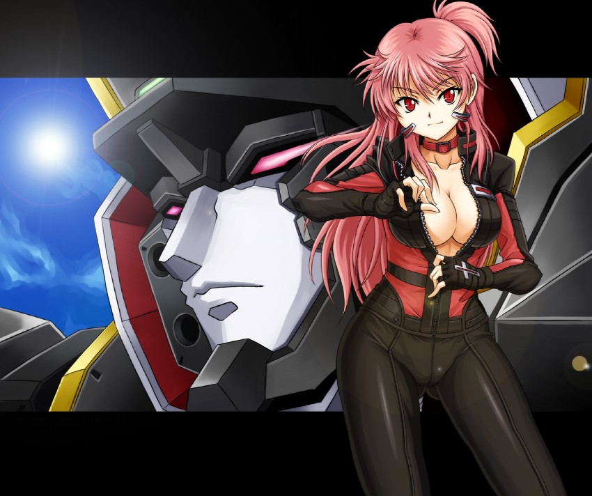 hidaka aoi and dancouga nova (dancouga and 1 more) drawn by syunzou