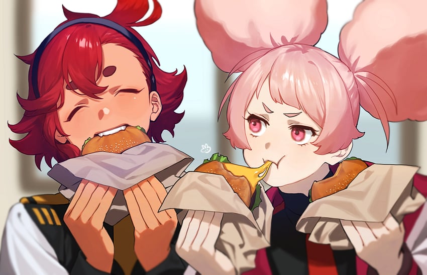 suletta mercury and chuatury panlunch (gundam and 1 more) drawn by ususio_11
