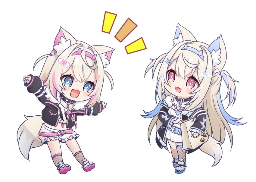 fuwawa abyssgard and mococo abyssgard (hololive and 1 more) drawn by kadose_ara