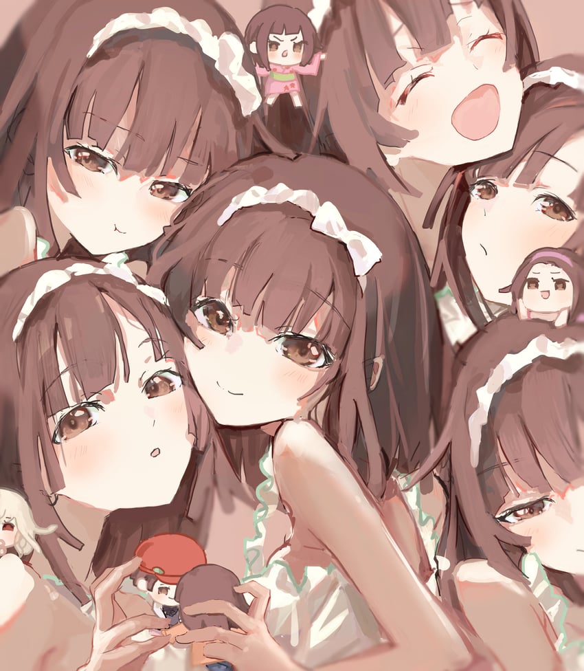 sengoku nadeko, god nadeko, and fawning nadeko (monogatari and 1 more) drawn by kiri_iii_kiri