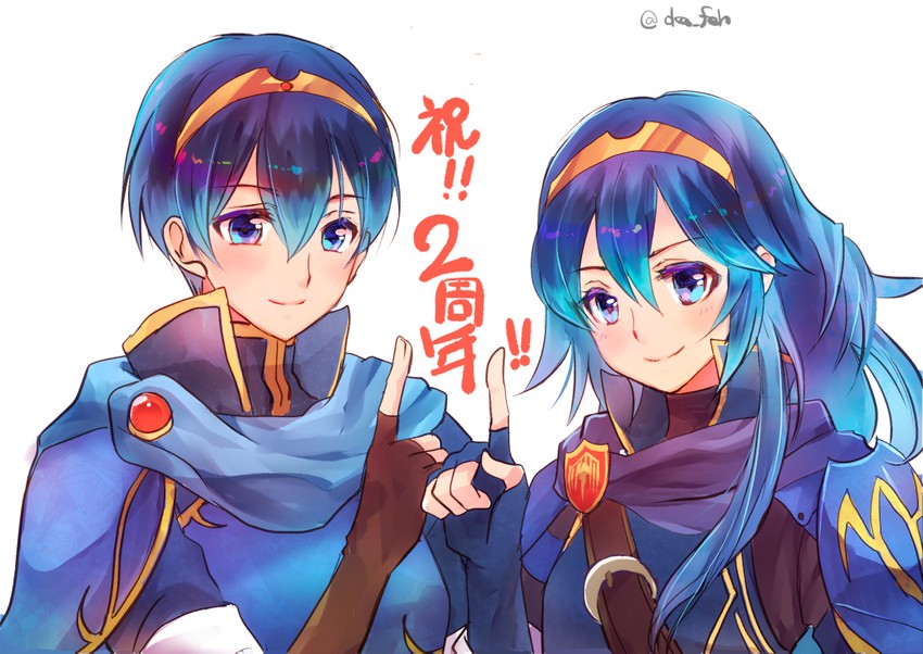 lucina and marth (fire emblem and 3 more) drawn by oka_(umanihiki)