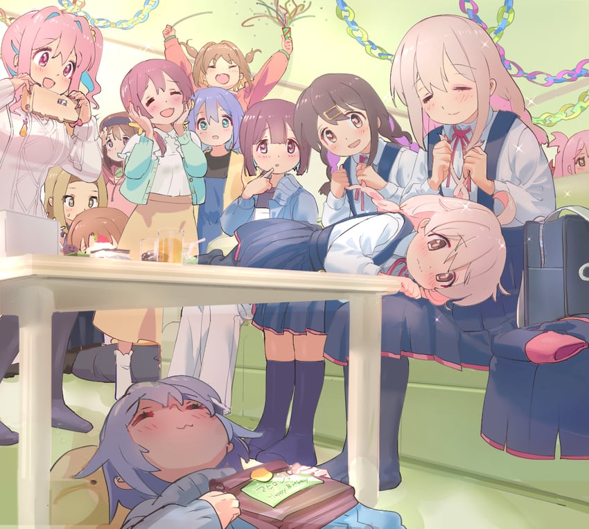 oyama mahiro, oyama mihari, hozuki momiji, oka asahi, hozuki kaede, and 9 more (onii-chan wa oshimai!) drawn by kyarahiba