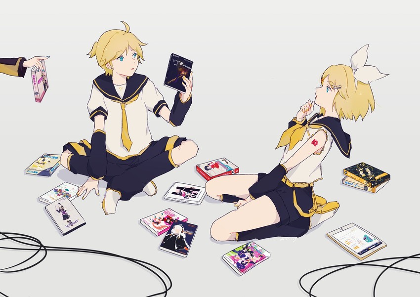 hatsune miku, kagamine rin, kagamine len, megurine luka, kizuna akari, and 7 more (vocaloid and 1 more) drawn by yu_uxx