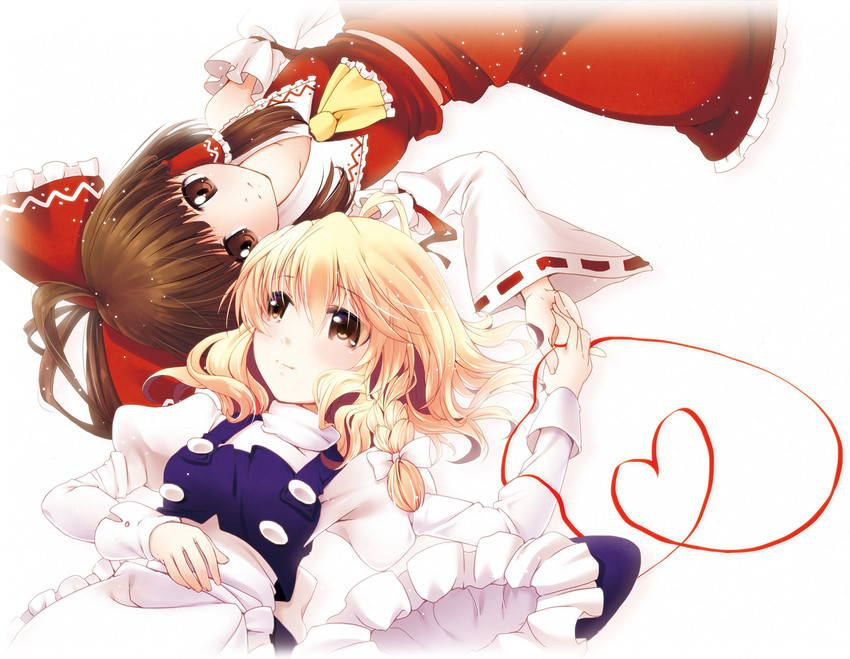 hakurei reimu and kirisame marisa (touhou) drawn by tsukasaki_aoi