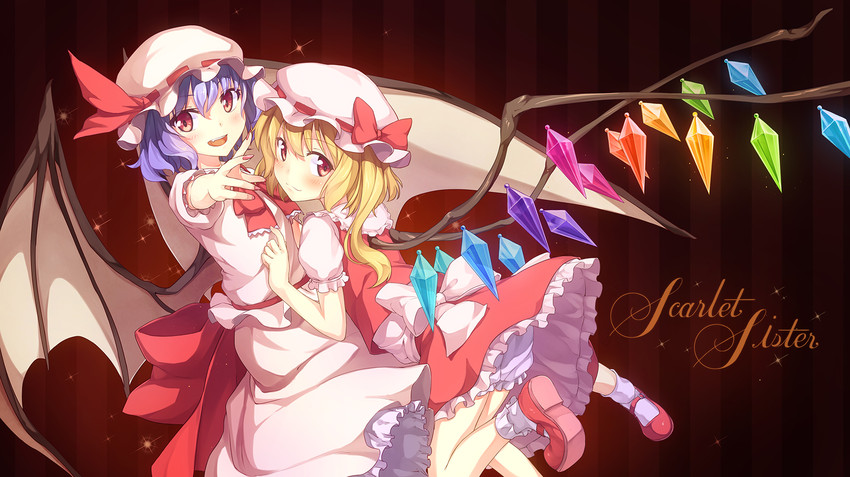 remilia scarlet and flandre scarlet (touhou) drawn by shinonome_haru
