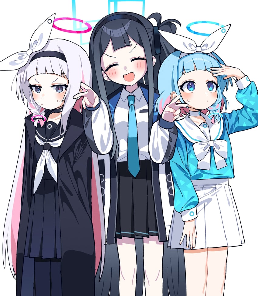 aris, arona, and plana (blue archive) drawn by je_o_mo