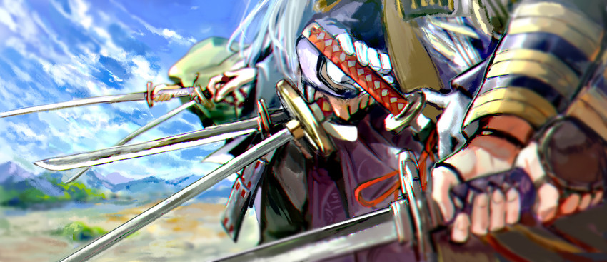 hotarumaru, shokudaikiri mitsutada, heshikiri hasebe, kousetsu samonji, ishikirimaru, and 1 more (touken ranbu) drawn by logi_bunbukucha