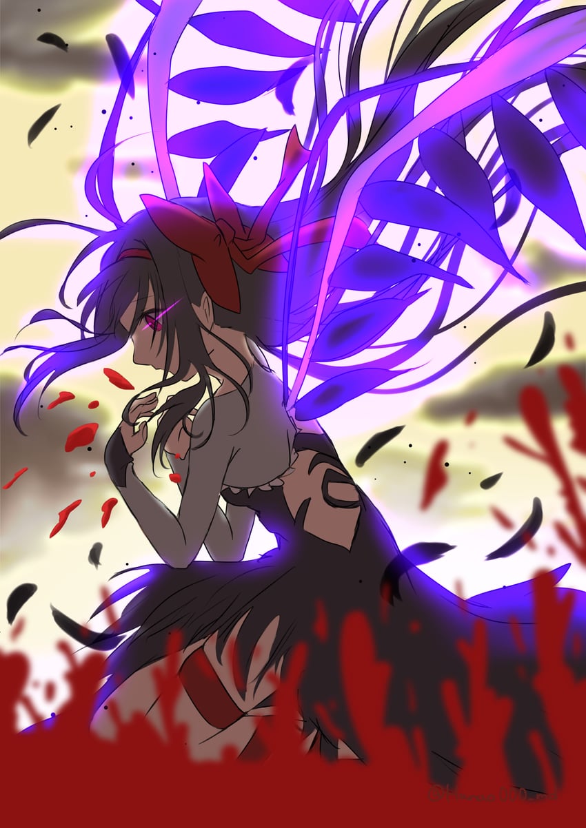 akemi homura and akuma homura (mahou shoujo madoka magica and 1 more) drawn by ichiho_hanao