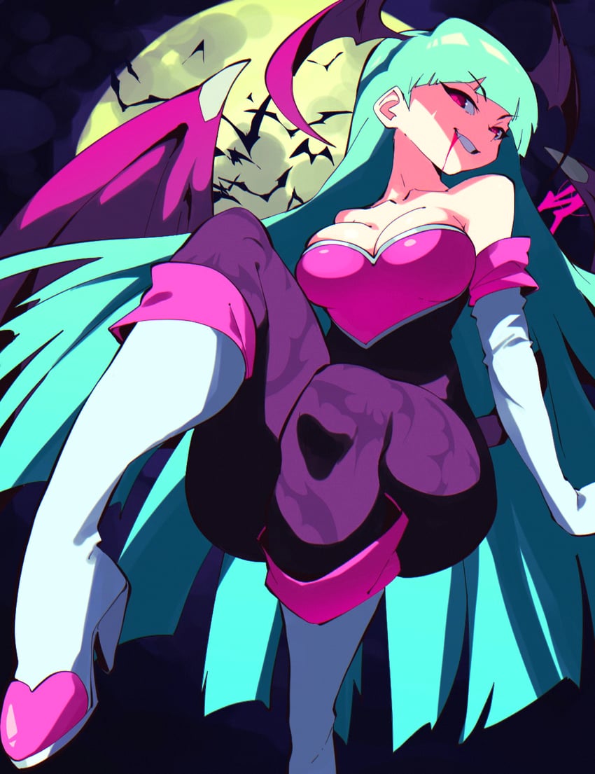 morrigan aensland and rouge the bat (sonic and 1 more) drawn by aetherion