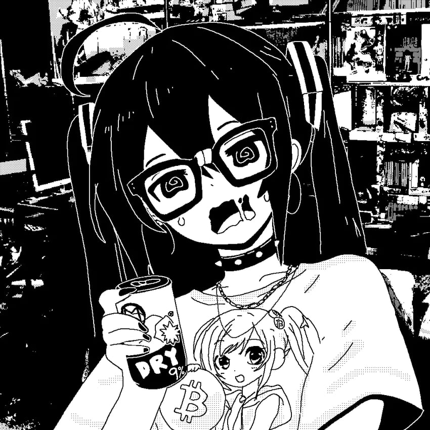 bitcoin-chan (original and 1 more) drawn by puriririririri