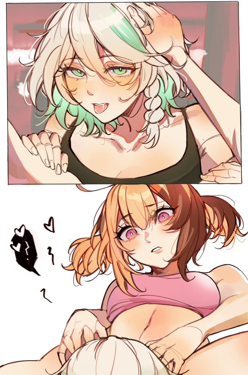 gigi murin and cecilia immergreen (hololive and 1 more) drawn by amlichan