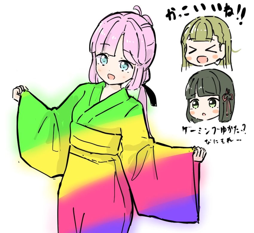 momose ginko, anyoji hime, and kachimachi kosuzu (love live! and 1 more) drawn by tazaki_masanobu