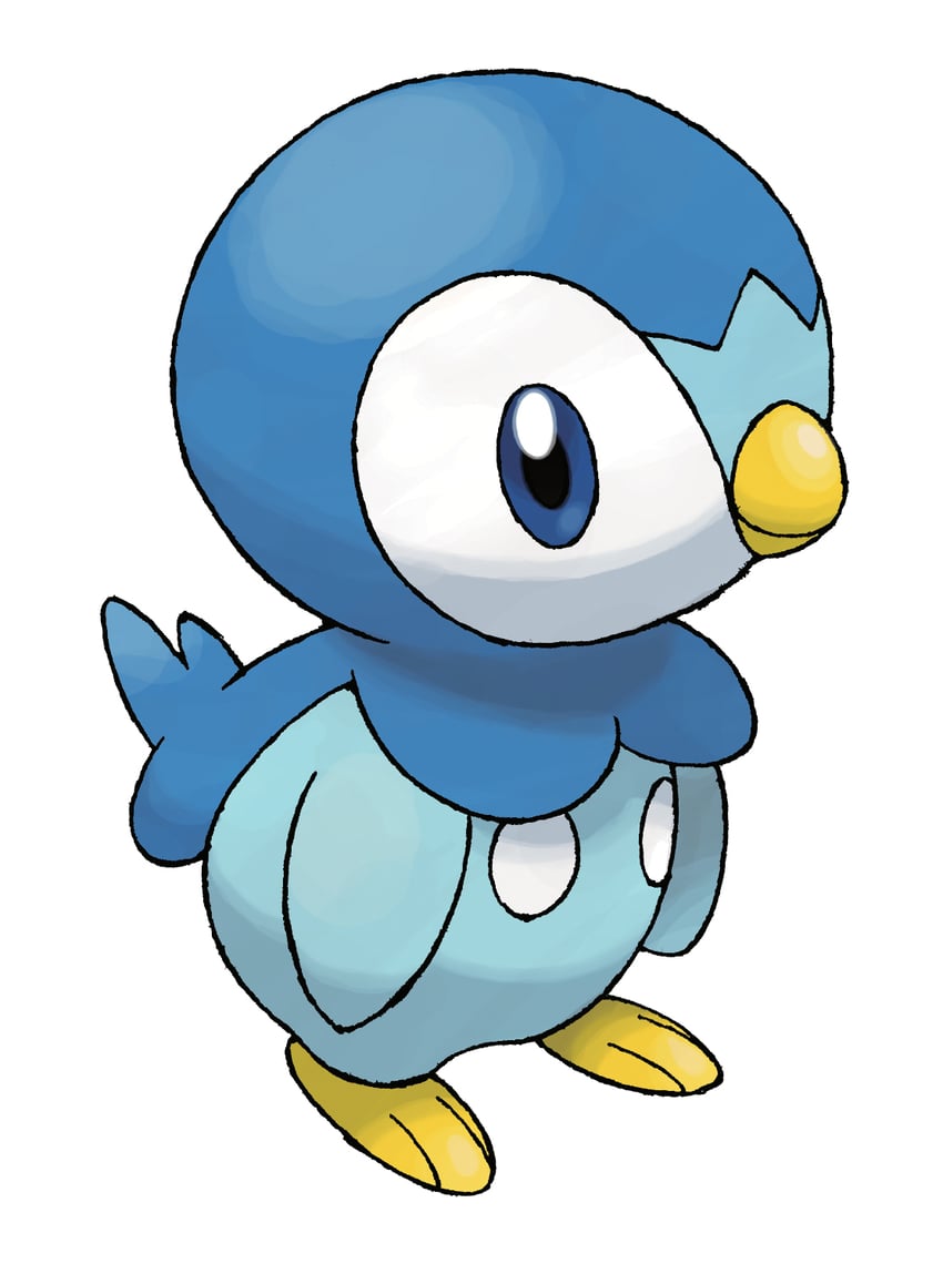piplup (pokemon and 1 more) drawn by sugimori_ken