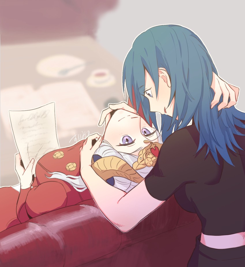 female byleth and edelgard von hresvelg (fire emblem and 1 more) drawn by riromomo