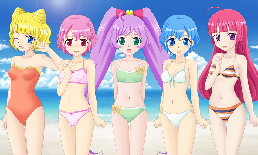 manaka laala, minami mirei, reona west, dorothy west, and hojo sophy (pretty series and 1 more) drawn by miracle!