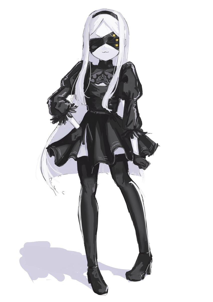 2b and ohr (blue archive and 2 more) drawn by mano_eglu