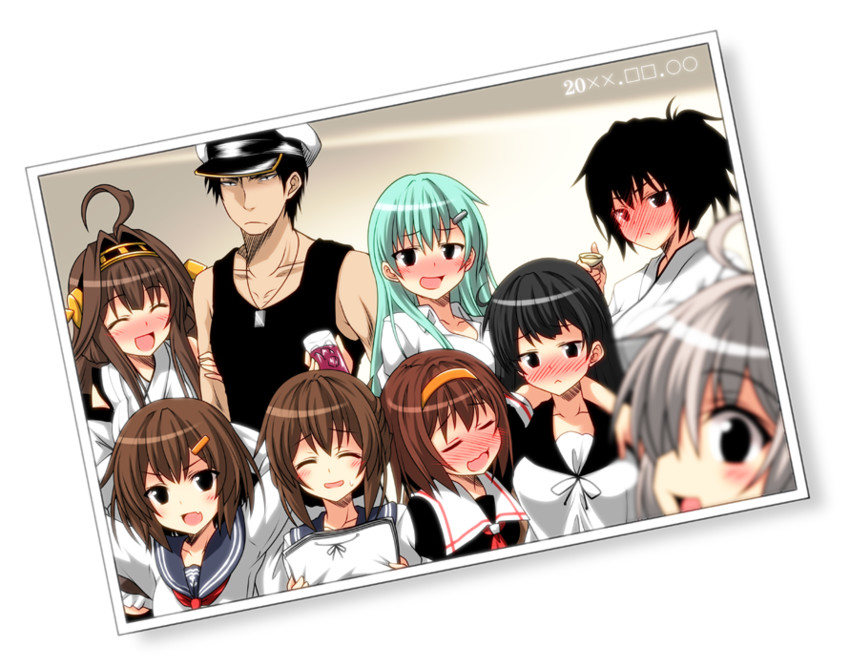 admiral, kaga, kongou, inazuma, ikazuchi, and 4 more (kantai collection) drawn by yua_(checkmate)