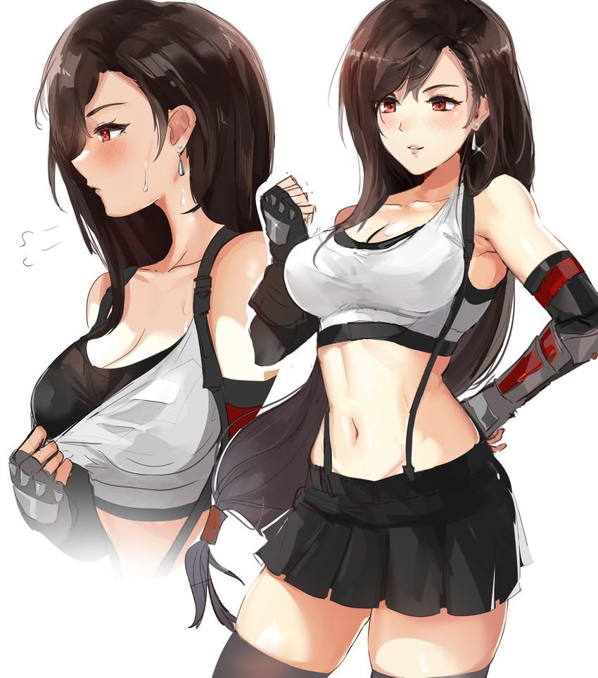 tifa lockhart (final fantasy and 2 more) drawn by ormille
