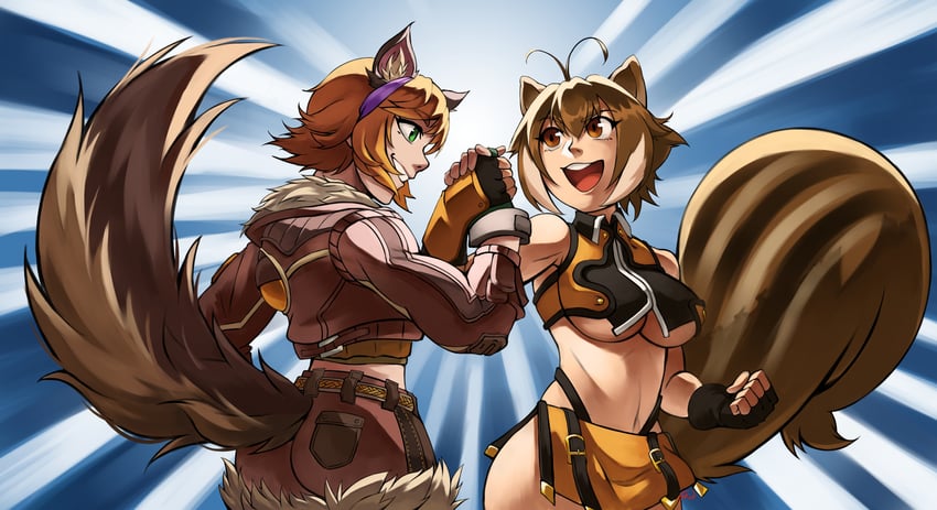 makoto nanaya and squirrel girl (marvel and 2 more) drawn by knerr