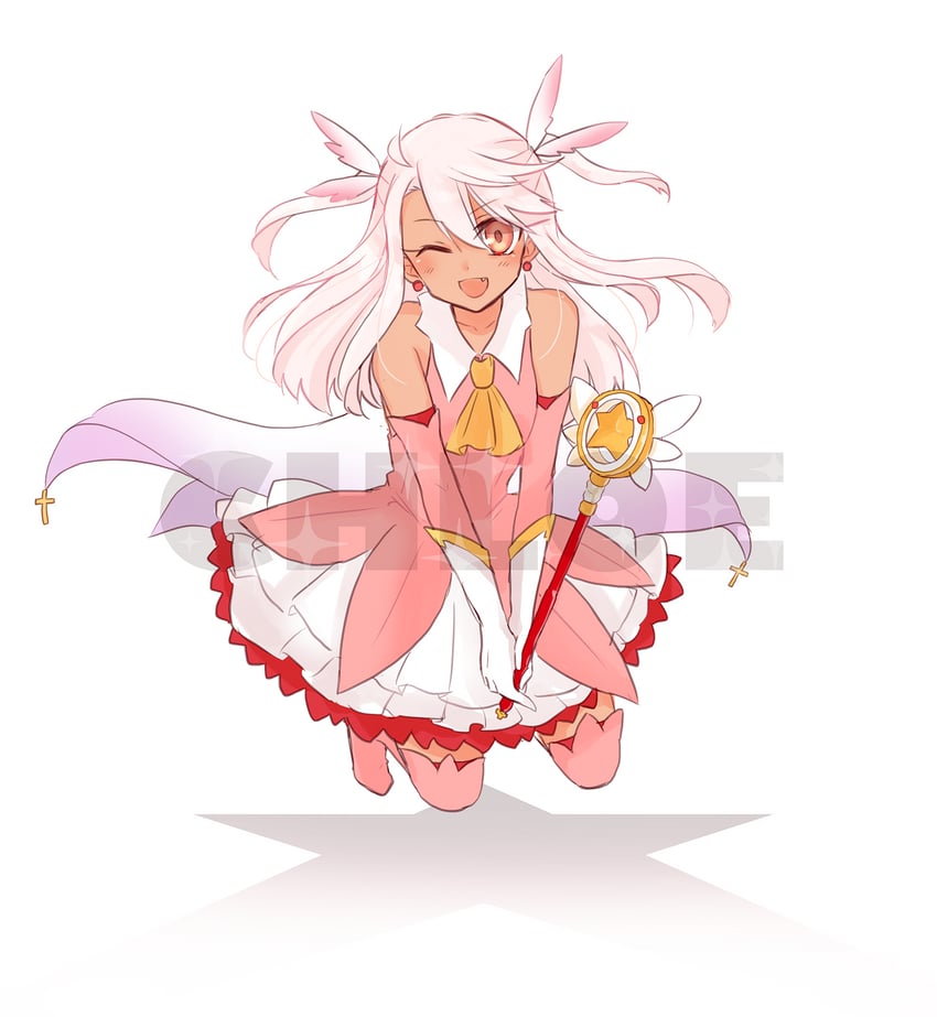 illyasviel von einzbern, chloe von einzbern, prisma illya, and magical ruby (fate and 1 more) drawn by saihara
