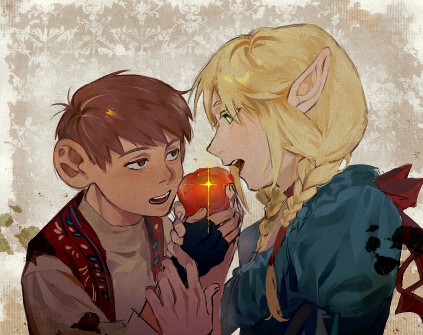 marcille donato and chilchuck tims (dungeon meshi) drawn by kugai697139