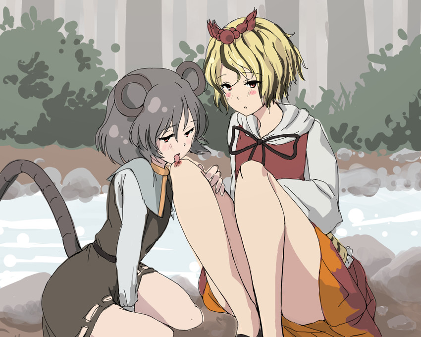 nazrin and toramaru shou (touhou) drawn by oshouyu_tabetai