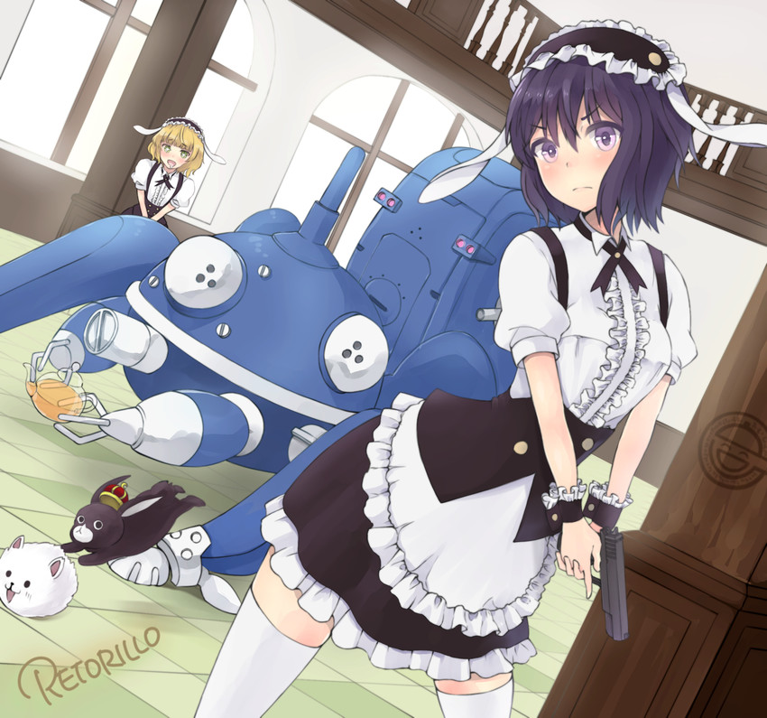kirima syaro, tippy, kusanagi motoko, anko, and tachikoma (gochuumon wa usagi desu ka? and 1 more) drawn by retorillo