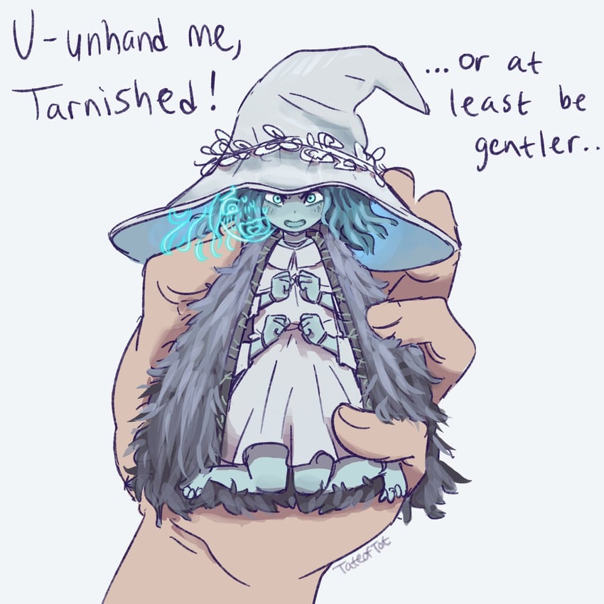 ranni the witch, tarnished, and miniature ranni (elden ring) drawn by tateoftot