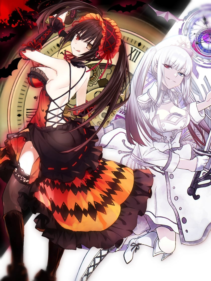 tokisaki kurumi and white queen (date a live and 1 more) drawn by saint_laurent_paris