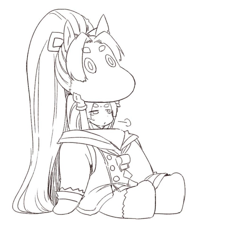 hatsuharu and moomintroll (kantai collection and 1 more) drawn by amagaeru_(hylathewet)