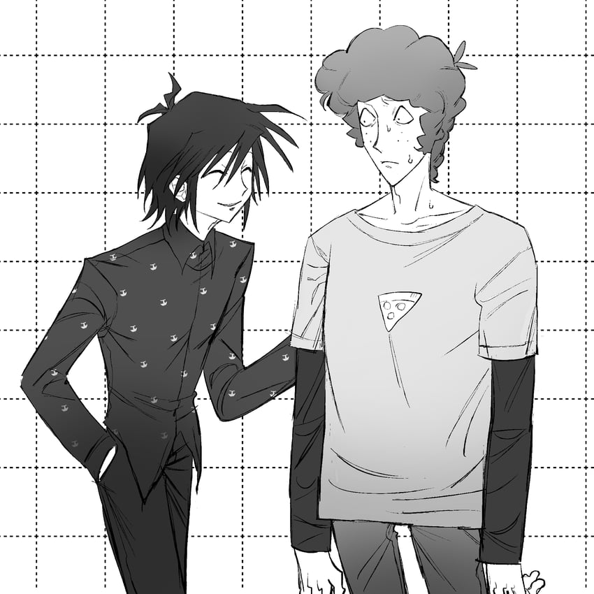 tsukada satoru and sebastian de tomato smith chicken legs (randal's friends) drawn by szmgm