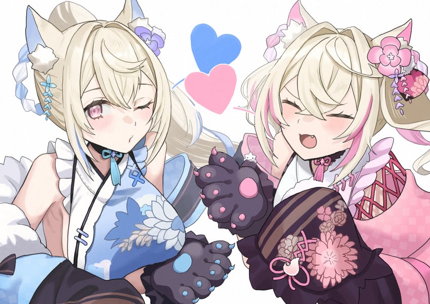 fuwawa abyssgard and mococo abyssgard (hololive and 1 more) drawn by mizuhasi