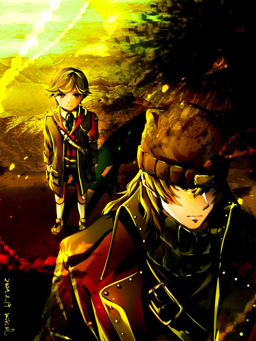 aragaki shinjirou and amada ken (persona and 2 more) drawn by mikill