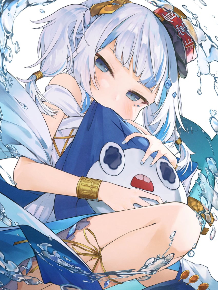 gawr gura and bloop (hololive and 1 more) drawn by pot-palm