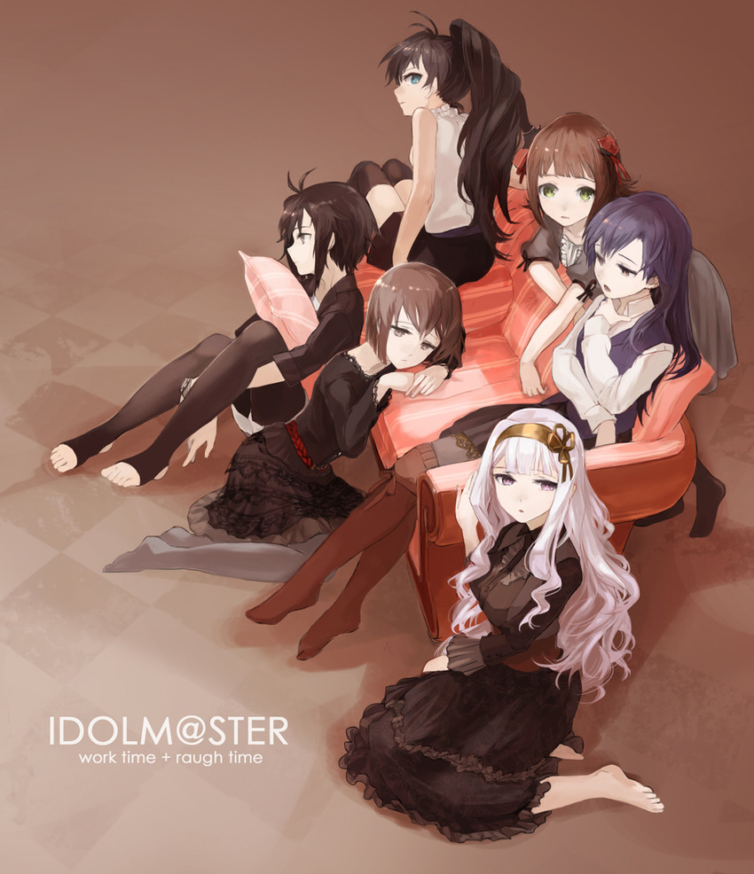 kisaragi chihaya, amami haruka, kikuchi makoto, shijou takane, ganaha hibiki, and 1 more (idolmaster) drawn by watarubou