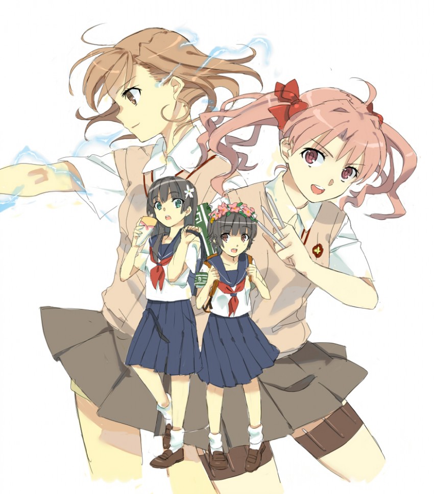 misaka mikoto, shirai kuroko, saten ruiko, and uiharu kazari (toaru majutsu no index and 1 more) drawn by 01_0219