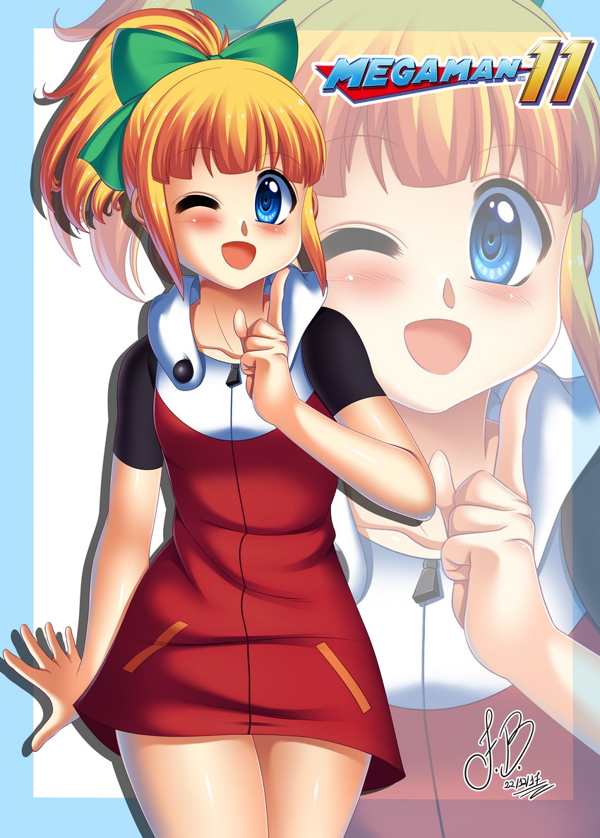 roll (mega man and 1 more) drawn by felipe_artworks