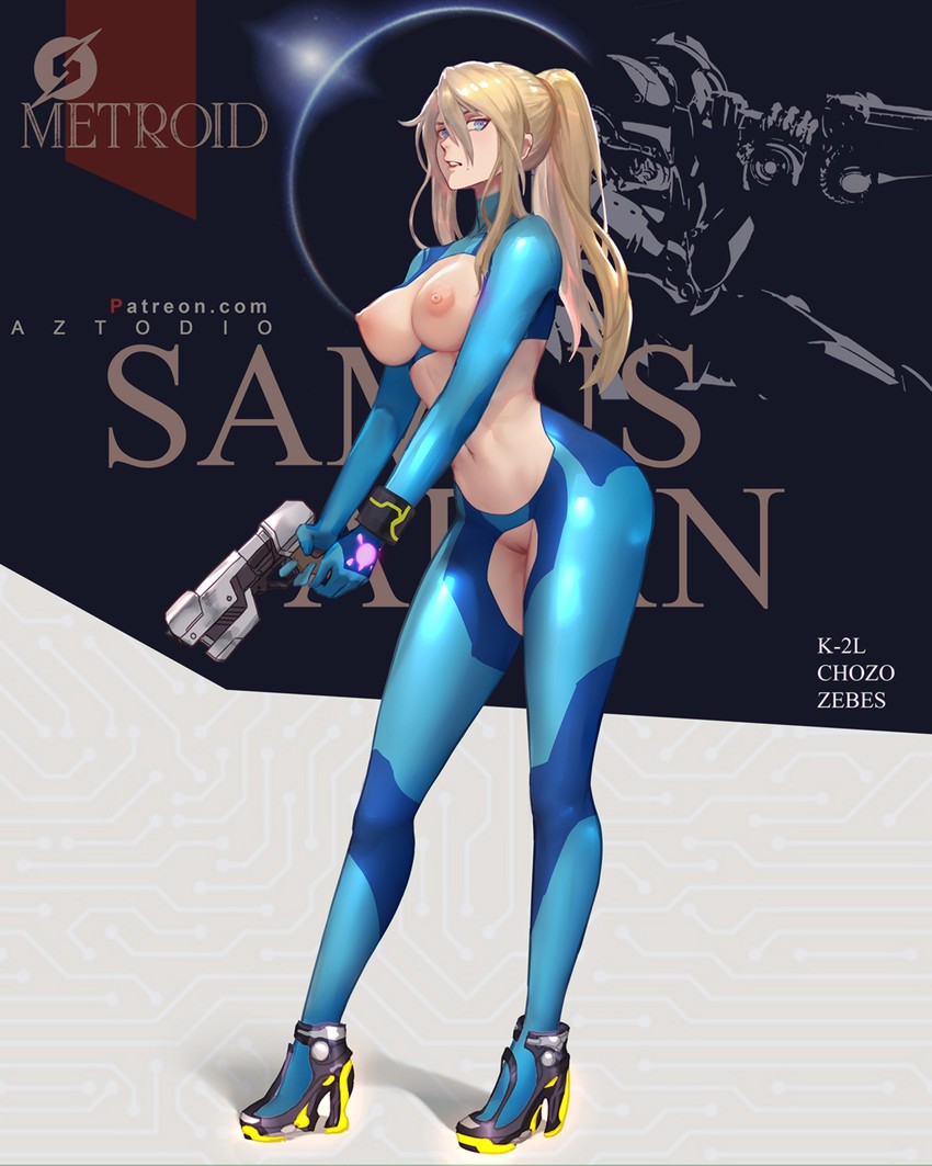 samus aran (metroid) drawn by aztodio