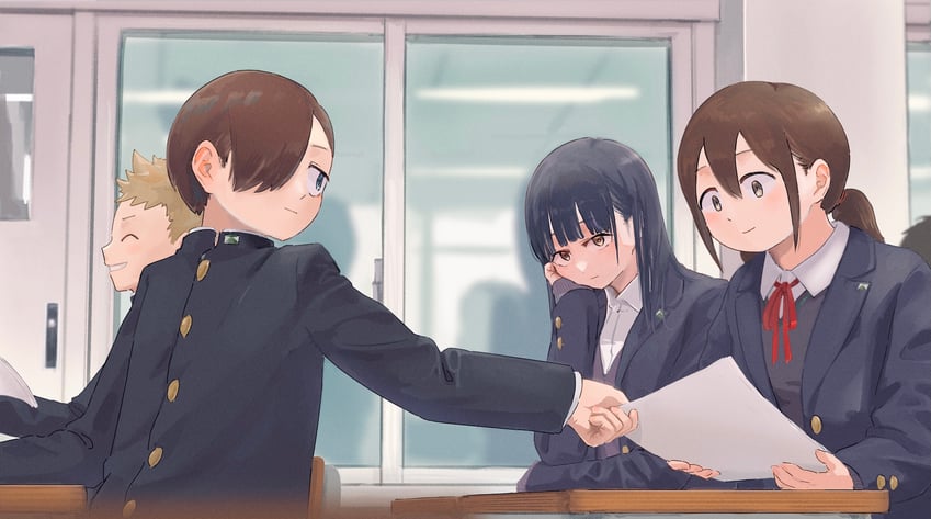 yamada anna, ichikawa kyoutarou, hara honoka, and adachi shou (boku no kokoro no yabai yatsu) drawn by zumisan3