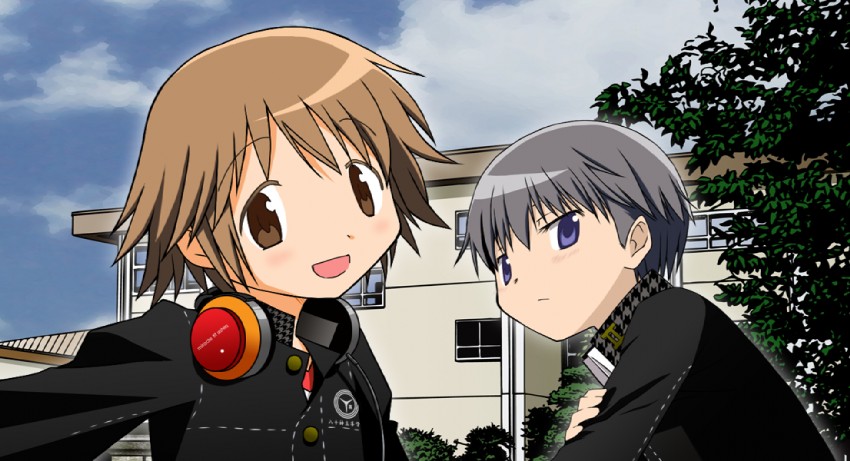 narukami yu and hanamura yousuke (mahou shoujo madoka magica and 3 more) drawn by hirano_wataru
