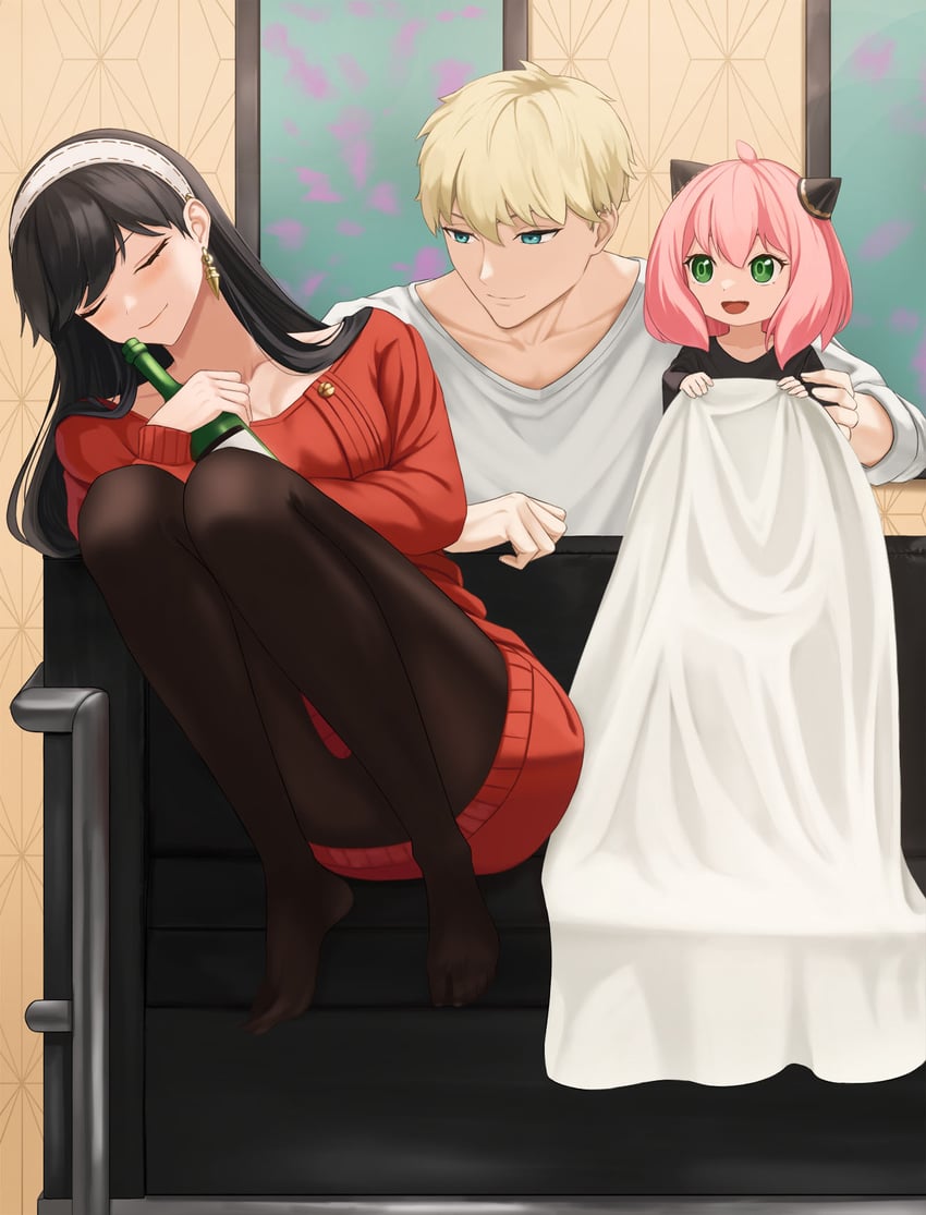 yor briar, anya, and twilight (spy x family) drawn by muwon