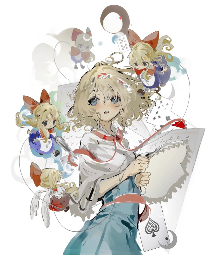 alice margatroid, shanghai doll, and hourai doll (touhou) drawn by sesmkun