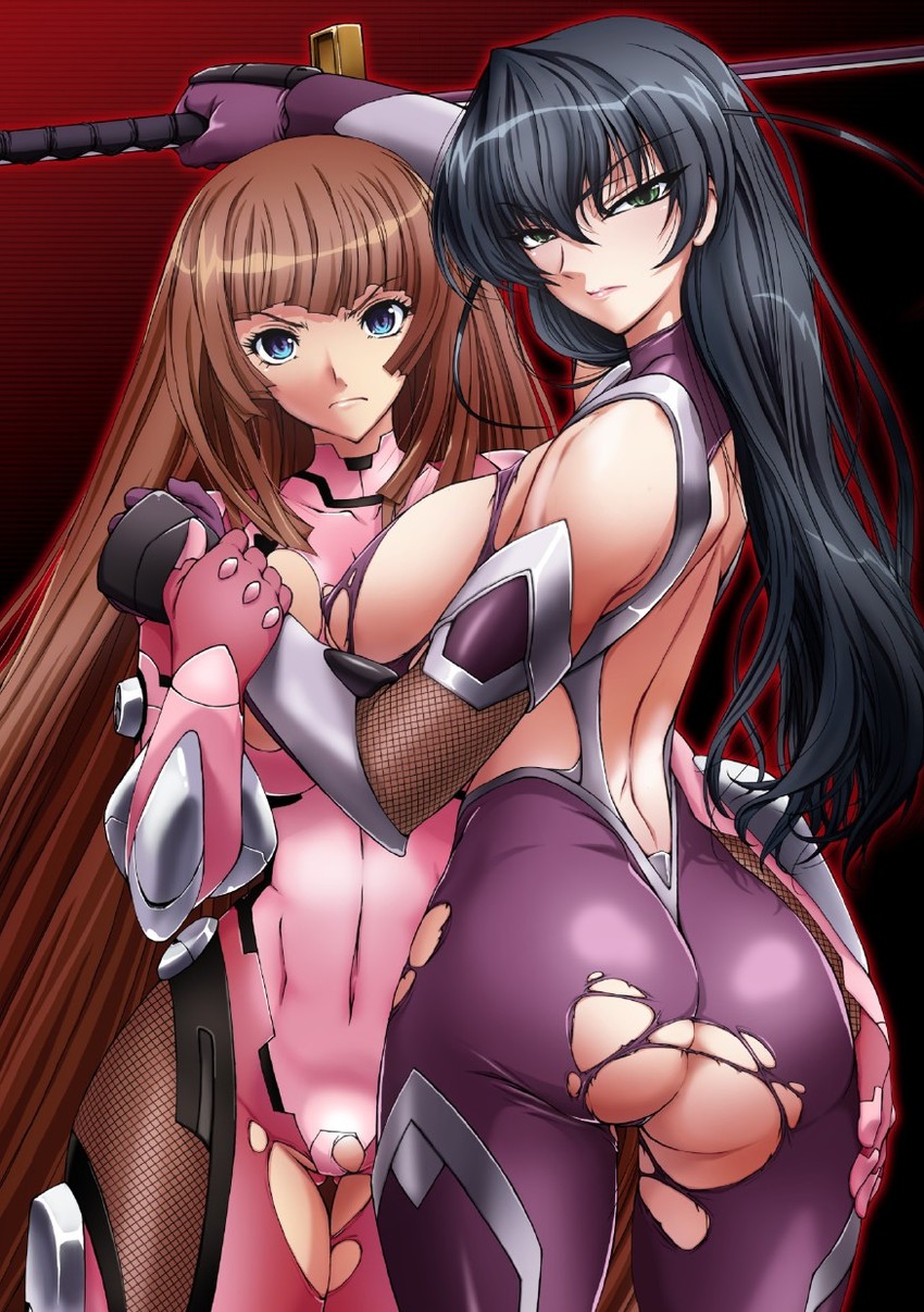 igawa asagi and koukawa asuka (taimanin and 2 more) drawn by takahama_tarou