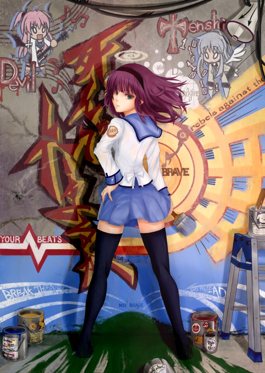 tachibana kanade, nakamura yuri, yui, and botan (clannad and 1 more) drawn by sanomakotodesu